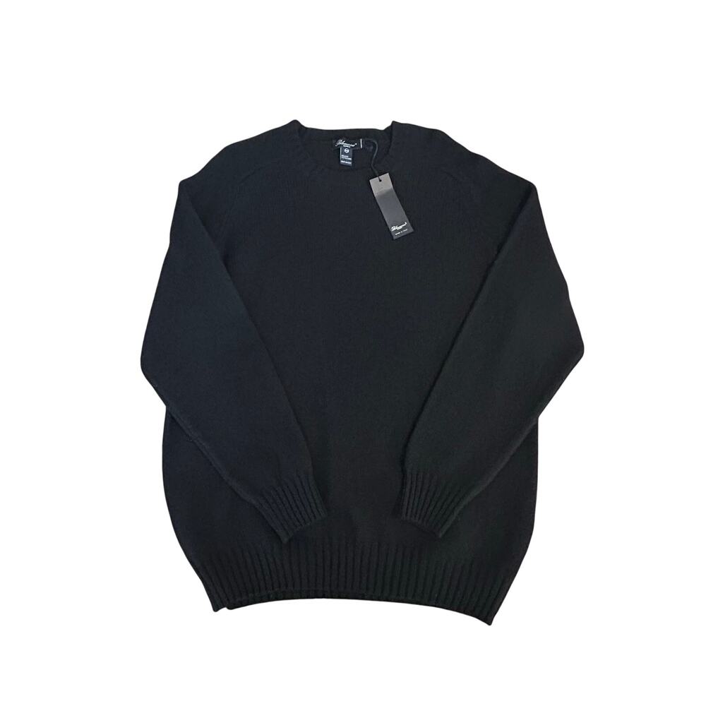 Blumarine Uomo mens NWT black wool blend made in Italy crew neck sweater XXL